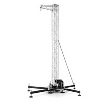 Tour de levage pour enceintes de support au sol avec système de treuil, hauteur de travail personnalisable, structure en treillis