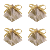 Leere Goldene Schokoladen-Süßigkeiten-Boxen Pyramidenförmige Dreieckige Hochzeits-Gastgeschenk-Box UV-Beschichtung Glitzer-Papierbox Direktverkauf ab Werk
