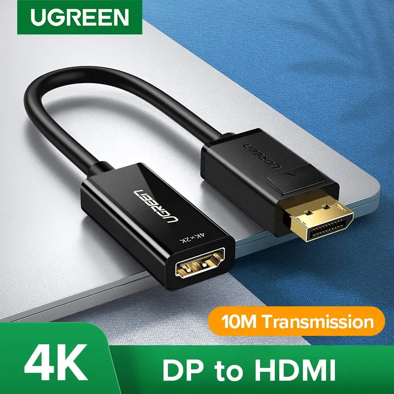 Ugreen Displayport 4K DP Bộ Chuyển Đổi Tương Thích HDMI Cổng Hiển Thị Cáp Chuyển Đổi Cho PC Máy Tính Xách Tay Máy Tính Xách Tay