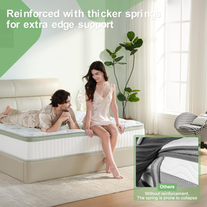 Matelas hybride OEM personnalisé, respirant et écologique, emballé sous vide, avec ressorts et mousse, pour hôtels, appartements et mobilier de chambre. - Product Image 2