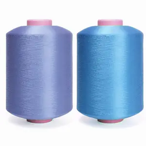 Renkli 100 Poliester iplik KG fiyat onu NIM SIM dokulu 150d Polyester Filament iplikler bükülmüş iplik