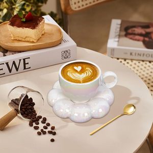 Coffees Saueer Macaron Glaze <b>Saucer</b> Afternoon Camellia Tea Porcelain Pottery Ceramic Drinking Sun Flower Mug <b>Cup</b> and Plates - Product Image 3