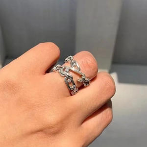 A097 Anello in oro bianco con diamante da donna, gioiello con diamante naturale rotondo taglio brillante colore G - Product Image 6