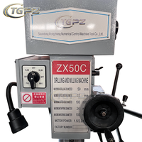 Fraiseuse verticale PENGZHENG ZX50C à usage général moyen, avec tête à engrenages, pour perçage, fraisage, taraudage et routage manuel