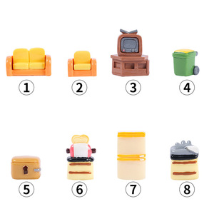Juego de muebles en miniatura, sofá de simulación, televisor, panificadora, bote de basura, accesorios para casa de muñecas, juguetes de resina para niños de 5 a 7 años - Product Image 5