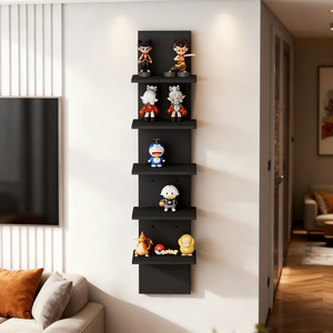 رف تخزين جداري حديث متعدد الطبقات خالٍ من الثقب رف كتب عبر الحدود لغرفة المعيشة وغرفة النوم بسيط لتنظيم الأدوات - Product Image 1