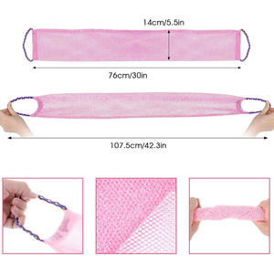 Éponges de douche longues en filet africain pour une exfoliation plus douce, sangle de lavage corporel exfoliante, éponge de bain africaine en filet - Product Image 2