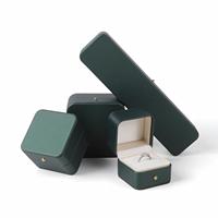 Grüne PU-Leder Schmuckbox, Verschiedene Größen Ring Ohrring Halskette Geschenkverpackung, Fabrik Großhandel Individuelles Logo