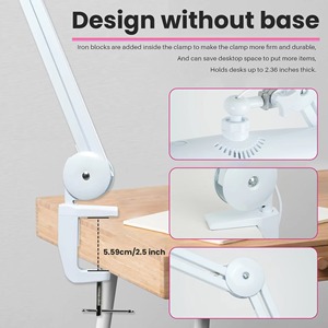 <span class=keywords><strong>Lampe</strong></span> de bureau LED 19 pouces avec bras articulé en métal, protection oculaire, pour extensions de cils, 117 LED pour manucure, lecture et travail - Product Image 6