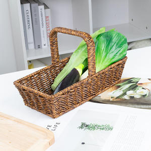 ตะกร้าสานทรงสี่เหลี่ยม Bobai สีน้ำตาลกาแฟ ตะกร้าเก็บของรักษ์โลก สำหรับใส่ขนมปัง ผลไม้ ปิกนิก ใช้กลางแจ้ง - Product Image 5