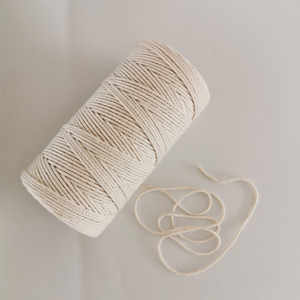 Cordon en macramé tressé de couleur naturelle de 2 mm x 200 m, <span class=keywords><strong>corde</strong></span> en <span class=keywords><strong>coton</strong></span> pour la décoration murale, les suspensions de plantes, l'artisanat et le tricot - Product Image 5