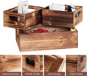 กล่องเก็บของไม้รักษ์โลกพร้อมหูหิ้ว ตะกร้าผ้าพับได้สำหรับของเล่น - Product Image 3