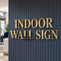 Letras Metálicas 3D Doradas Personalizadas Sin Iluminación para Logotipo de Pared de Recepción de Oficina o Negocio en Interiores