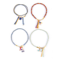 Kit de bracelet à breloques unisexe tendance à faire soi-même avec breloque planète inspirée de la technologie et outils de tressage pour cadeau
