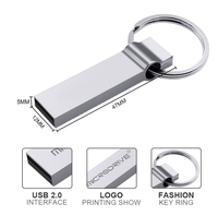LLavero de metal a prueba de agua U Disk Nueva llegada USB Flash Drive 16GB 32GB 64GB 128GB Memory Stick USB Stick Pen Drive