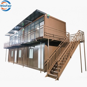 Maisons conteneurs modulaires préfabriquées portables WinFair <span class=keywords><strong>Maroc</strong></span> à faible coût, modernes, mobiles et démontables, maison à 2 étages préfabriquée de 20 pieds - Product Image 1