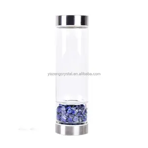 新款水晶水瓶石英片玻璃不倒翁杯紫水晶治疗石民间工艺品礼品