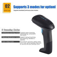 Lector de Códigos de Barras Inalámbrico Bluetooth OEM, Escáner de Códigos de Barras Portátil con Sensor CMOS 2D para Logística de Almacén e Inventario