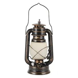 LED 4*AA Flameless Candle Lantern Vintage Oil Table Lamp with Blow ON/OFF Control Dimmer Control Kerosene Night Light