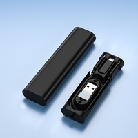 Boîte de rangement pour câble de données Type-C à charge rapide 60W et kit de voyage multifonction avec adaptateur de charge