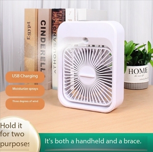 Nouveau ventilateur de bureau rafraîchissant, mini climatiseur USB rechargeable, ventilateur de table portable rotatif avec aromathérapie et pulvérisation d'eau - Product Image 3