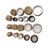 Bocaux en verre à fermeture lisse avec couvercles en bois naturel