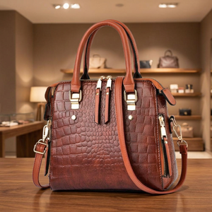 BS INTERNATIONAL Handmade Genuine Leather Women's Lightweight Durable Waterproof Foldable Luxury Cross-Body Shoulder Handbag - Product Image 1