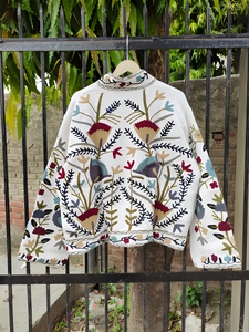 Attractive Hand Embroidered Suzani Long Jacket for Women Spring Bohemian <b>Boho</b> Gypsy Crewel Festival Special Gift - Product Image 4