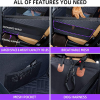 Housse de siège de voiture pour chien, pliable, avec logo personnalisé, devant et derrière, en tissu Oxford, écologique