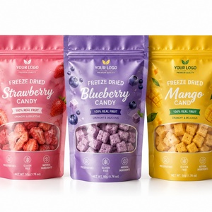 Custom Printed Heat Seal Aluminum <b>Foil</b> Freeze Dried Candy Packaging Doypack Stand up Pouch Mylar Bags with clear <b>Window</b> - Product Image 1
