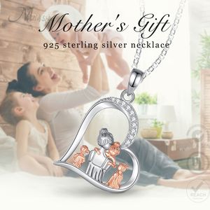 Collana Merryshine in Argento Sterling 925 con Scritta 'Ti Amo per Sempre' per Madre e <span class=keywords><strong>Tre</strong></span> Figlie, Regalo per la Mamma - Product Image 3