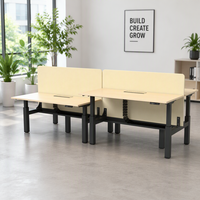 Bureau debout électrique à double moteur et 3 niveaux de hauteur, en bois, pour bureau et espace de travail à domicile