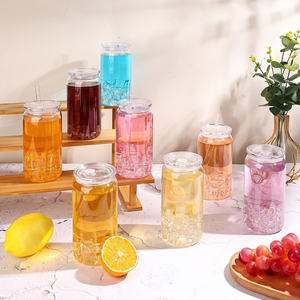 Magazzino degli Stati Uniti infrangibile 16 once di plastica trasparente per bere bicchieri con coperchi e cannucce per frullati, caffè freddo, tè al latte - Product Image 2