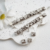 Bracelet Modulaire Italien en Acier Inoxydable Argenté avec Zircon, Papillon, Fleur, Breloques DIY, Charms Italiens