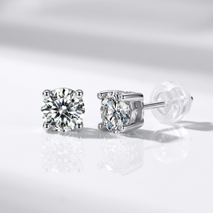 Pendientes de botón de oro blanco de 14K con vermeil y plata de ley 925 con moissanita VVS para mujer y hombre, joyería elegante de 3 puntas, regalo para cualquier ocasión - Product Image 6