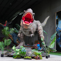 LONGTU Parc à thème jurassique, dinosaure animatronique télécommandé, T-Rex, statue de haute qualité, grand modèle de robot Trex