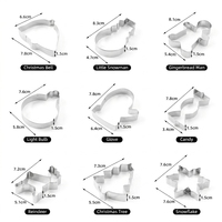 Ensemble de moules à biscuits en acier inoxydable multi-formes sur le thème de Noël, accessoire de pâtisserie DIY pour la maison, pour la préparation de desserts de fête