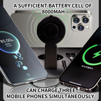 Unité d'alimentation sans fil à chargement magnétique USB, cadeau d'entreprise en cuir PU, stylo personnalisé avec impression UV, batterie 8000 mAh, carte