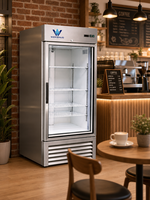 Réfrigérateur commercial vertical en acier inoxydable à porte basse, congélateur et refroidisseur pour supermarché, certifié CE UL