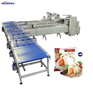 HANNPRO completamente auto polpetta di carne gnocco cibo congelato macchina imballatrice cuscino linea di confezionamento