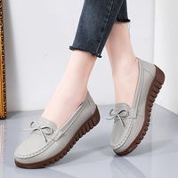 Mocassins décontractés confortables en cuir véritable antidérapants pour femmes 2026 Nouvelle semelle souple pour femmes enceintes