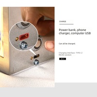 Boîte à lumière LED de bureau rechargeable par USB, panneau en acrylique ondulé avec cadre en acier inoxydable pour café-bar OEM