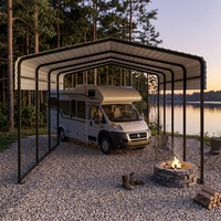 Abri de voiture portable en acier thermolaqué, conçu pour des intempéries extrêmes, facilement assemblable, toits inclinés, drainage rapide de l'eau, sans stagnation