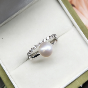 Chất Lượng Cao Hợp Thời Trang <span class=keywords><strong>Bezel</strong></span> Thiết lập Kim Cương Sterling Bạc Ngọc Trai Nước Ngọt Vòng Tay Cho Phụ Nữ Kỷ Niệm Đám Cưới Quà Tặng - Product Image 6