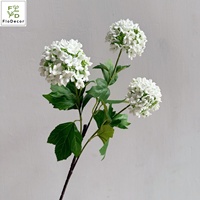 Vente en gros de fleurs artificielles en soie verte, hydrangea à 3 têtes, 70 cm, boule de neige blanche, pour la décoration de la maison, des mariages, des fêtes, des tables et des centres de table