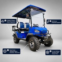 Voiturette de golf électrique tout-terrain Tarion 4 places robuste avec moteur AC 4,0 kW, suspension indépendante, vitesse 35 km/h, autonomie 90 km