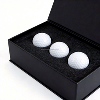 Coffret cadeau de balles de golf magnétiques noires personnalisées, emballage de luxe avec impression de logo pour les cadeaux sportifs et de golf