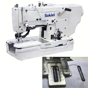 Máquina de coser industrial automática de cama plana de una aguja con ojal motorizado para mochilas, vaqueros y parte superior de calzado - Product Image 3