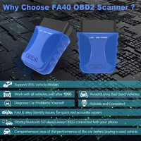 Escáner OBD2 Avanzado ELM327 FA40 para Automóviles, Bluetooth Integrado, Chip CAN Mejorado, Compatible con Más Automóviles, Herramientas de Diagnóstico, Lector de Códigos de Motor