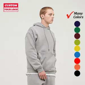 Factory Direct Custom Goedkope Streetwear Oem Oversized Zwaargewicht Gewassen Hoodie Trui Sets Unisex Hoodies Geel Heren